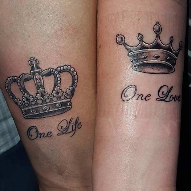30 Top Design Ideas For Couple King And Queen Tattoos | Crown finger tattoo,  Queen tattoo, Crown tattoo