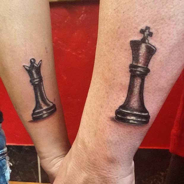 51 King and Queen Tattoos for Couples  StayGlam