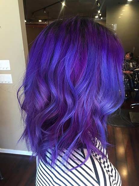 Purple Long Bob Hair