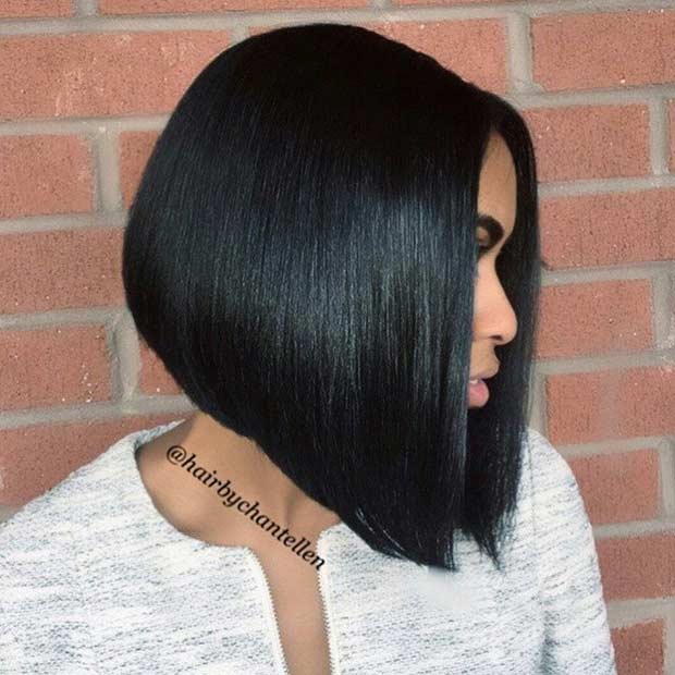 Straight A Line Bob Haircut for Black Women