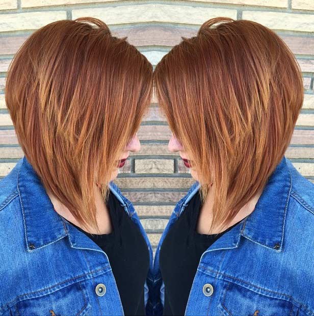 Inverted Copper Bob Haircut