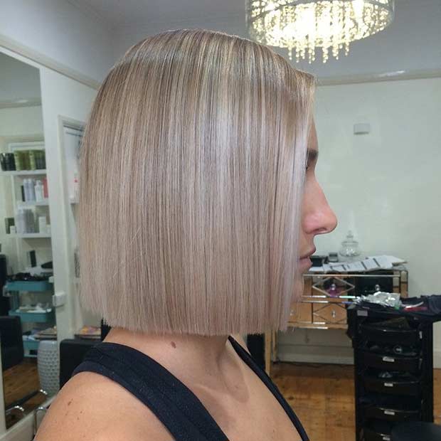 Bronde Boxed Bob Hairstyle