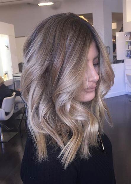 Curly Medium Beige Blonde Hair 