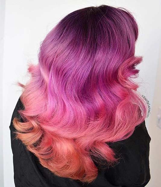 17 Brown Hair Ideas With Black Blue Pink and Purple Underneath