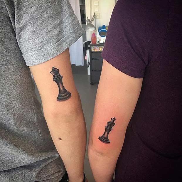 Couple Matching Chess Tattoos