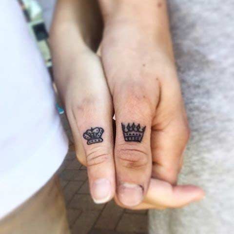 40 Finger Crown Tattoos