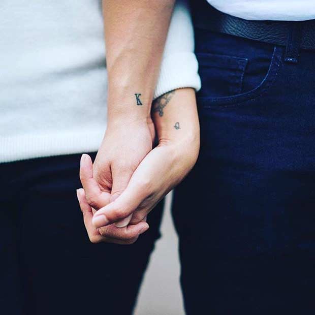 king and queen chess pieces matching tattoos