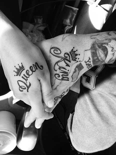 King and Queen Matching Tattoos for Couples