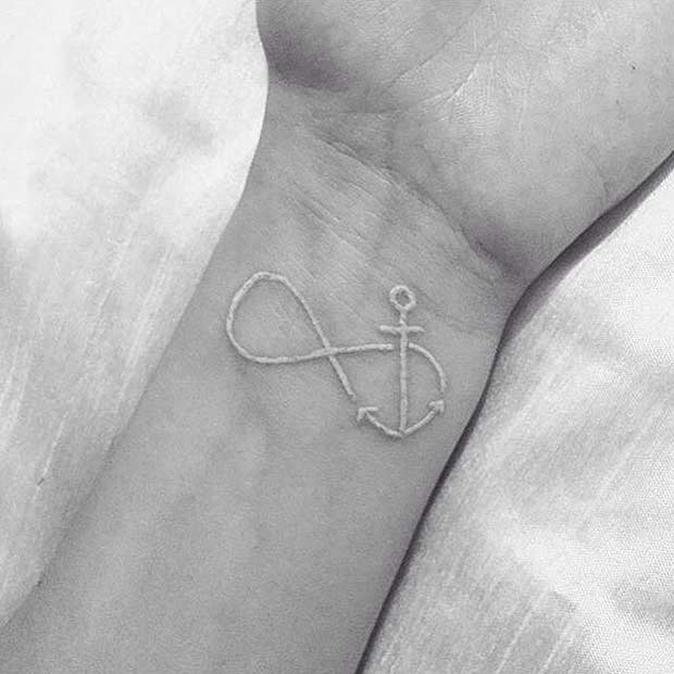 White Ink infinity Wrist Tattoo