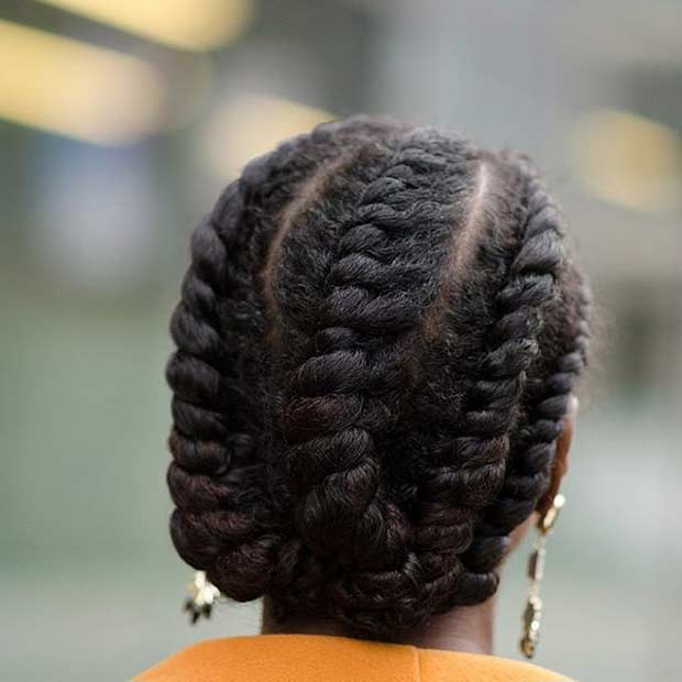 Fat Twists Pulled Back Updo