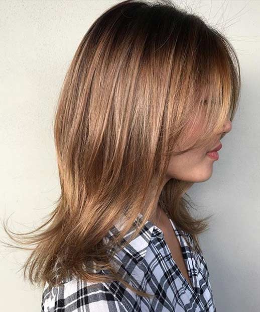 Layered Medium Haircut for Thin Hair