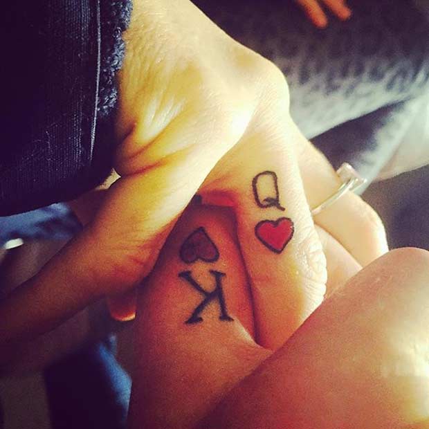 Matching Finger Tattoos for Couples