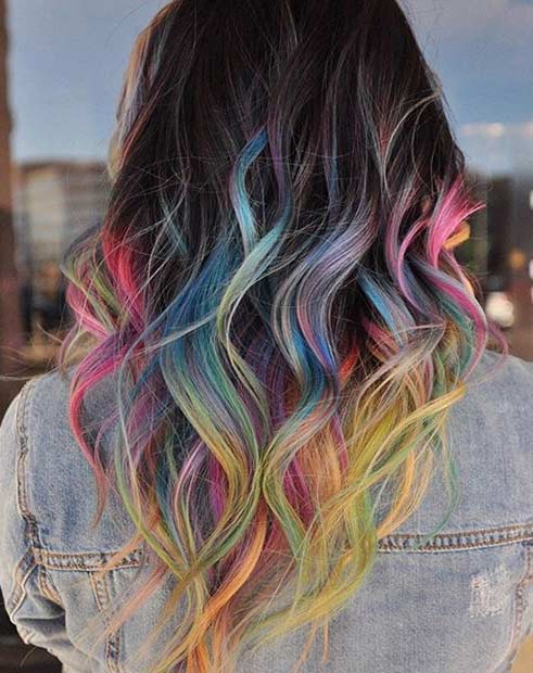 multi color hair highlights dye ideas