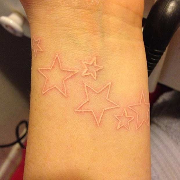 White Ink Stars Tattoo Idea