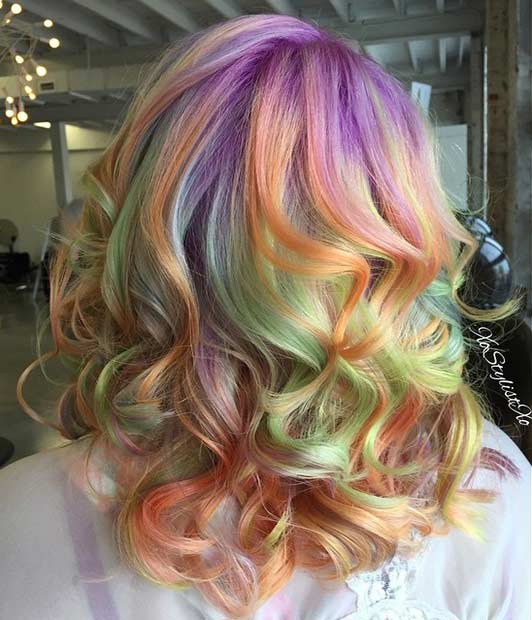 Rainbow Sherbet Hair Color Idea