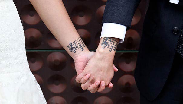 Couples Matching Music Tattoos