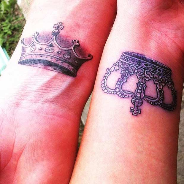 51 King and Queen Tattoos for Couples - StayGlam