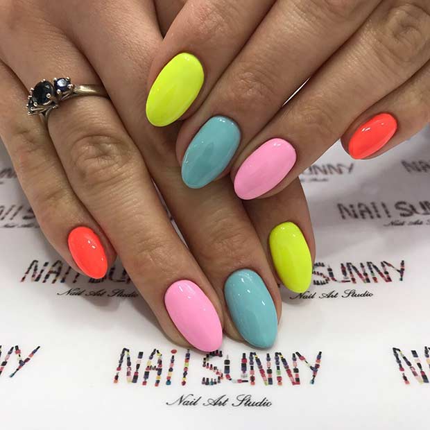 Bright Neon Nails for Summer