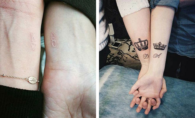 Chess King and Queen Couples Temporary Tattoo