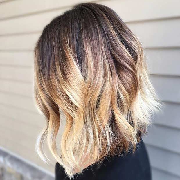 Blonde Balayage Long Bob Hairstyle