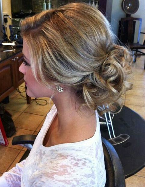 Teased Bun Hairstyle for Prom