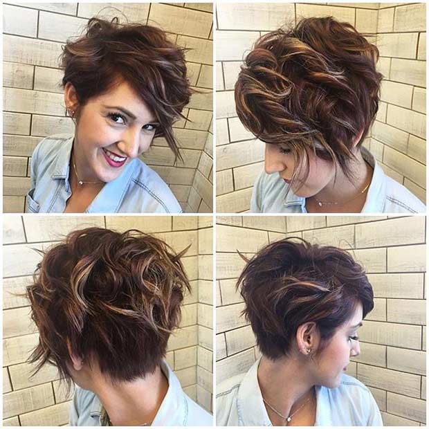 multi colored pixie cut