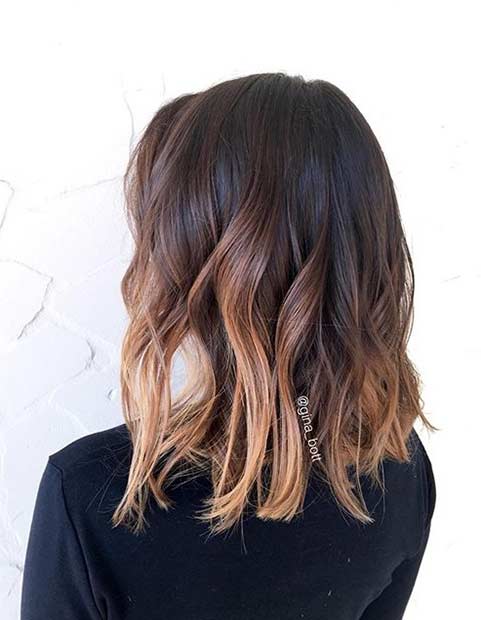 Wavy Long Bob with Chocolate Highlights