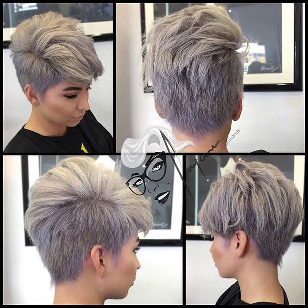 Grey Pixie Cut for Thick Hair