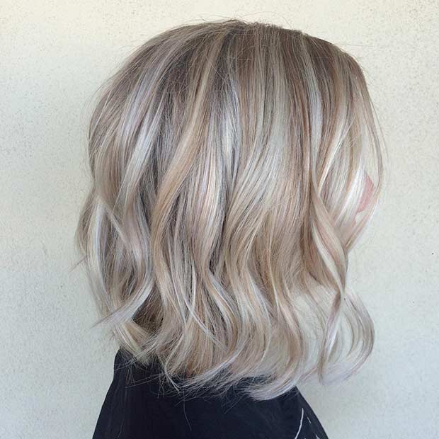 Blonde Sombre Long Bob Hairstyle