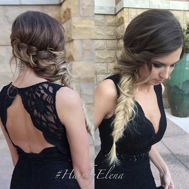 Fishtail Braid to the Side Hairstyle