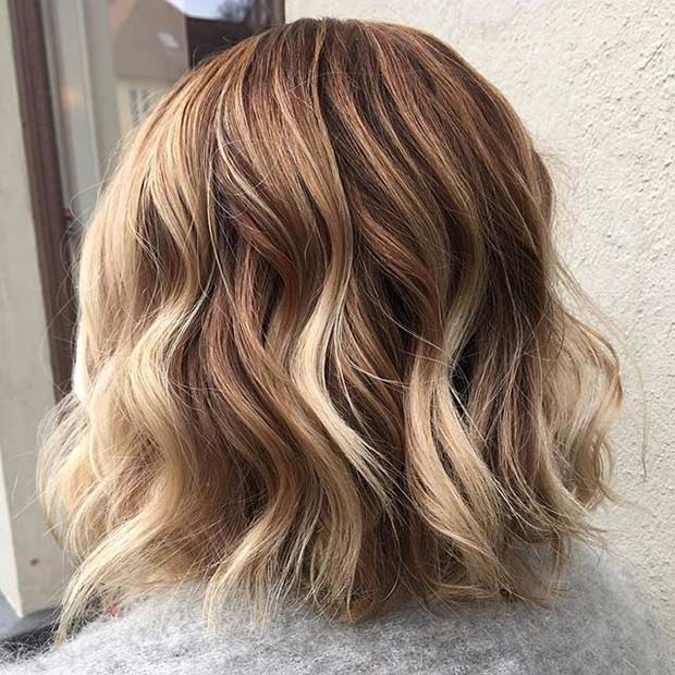 Chocolate Blonde Long Bob Hairstyle