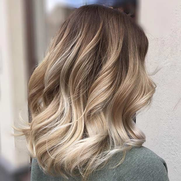 Blonde Balayage Lob Hairstyle