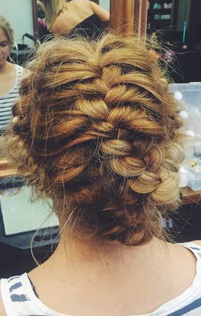 Boho French Braided Updo for Prom