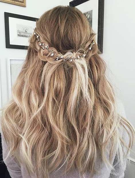 Half up, half down prom hairstyles 