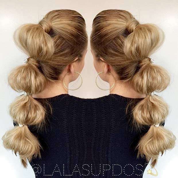 Formal Bubble Ponytail Hairstyle