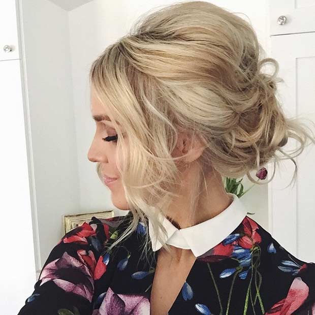 Messy Teased Updo for Bridesmaids
