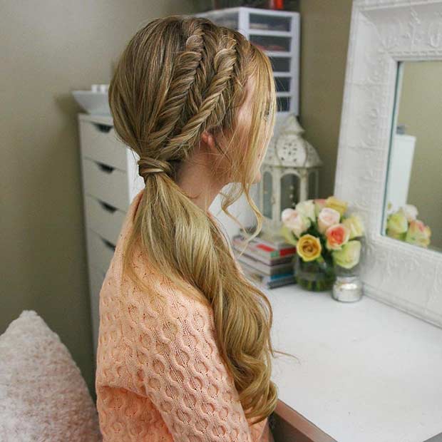 Side Ponytail Hairstyle for Long Hair