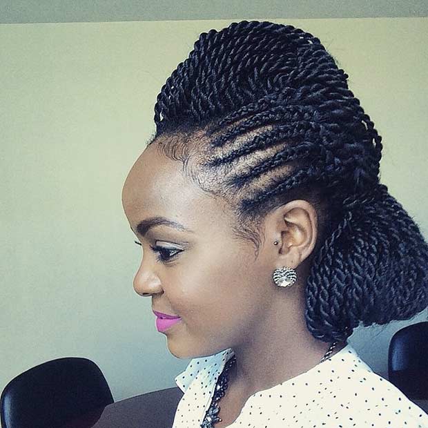 Elegant Twists Updo Hairstyle for Black Women