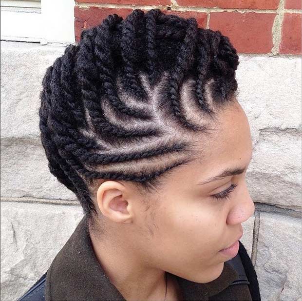Flat Twist Updo Protective Hairstyle