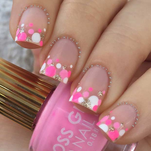 Colorful Summer Dots Nails