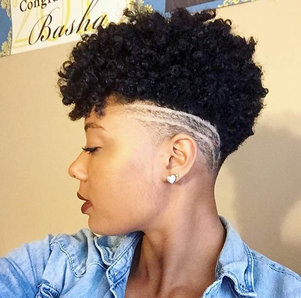 Short Natural Haircut with Shaved Sides