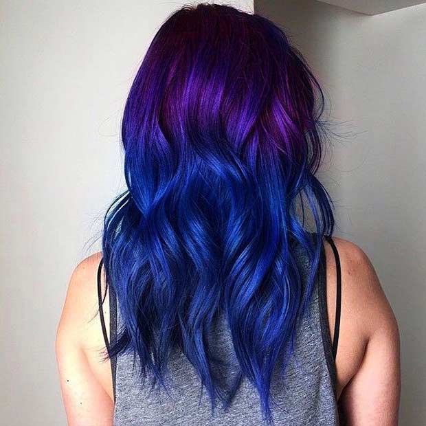 25 Amazing Blue And Purple Hair Looks Stayglam