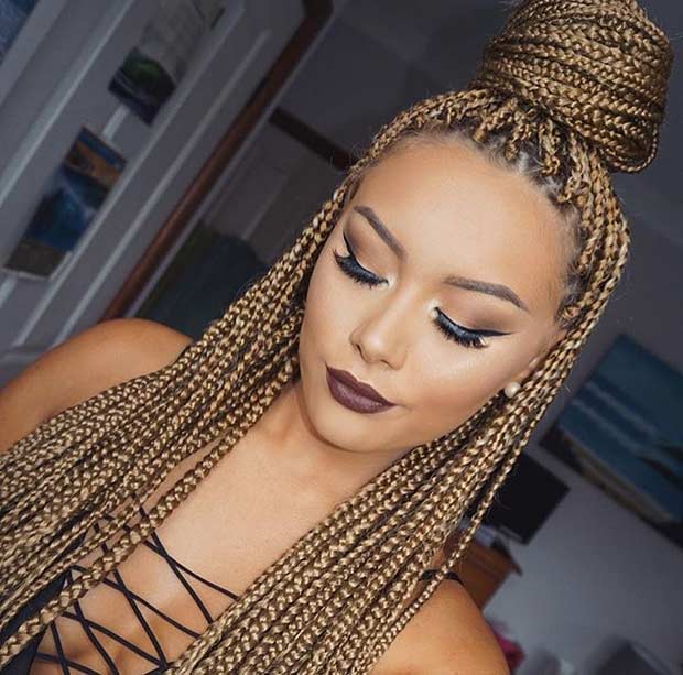 Small Caramel Blonde Poetic Justice Braids