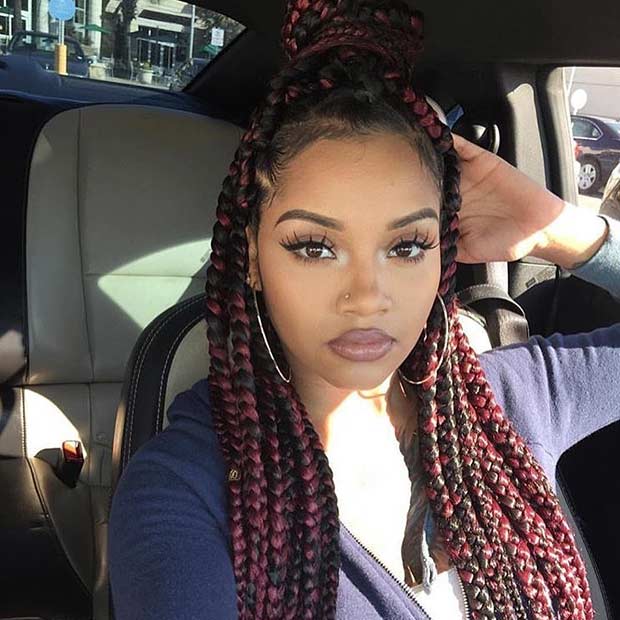 bright red poetic justice braids