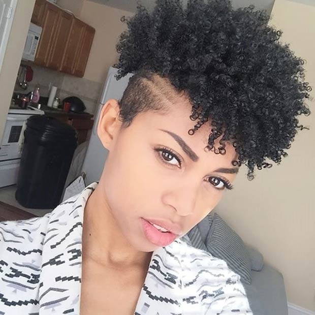 Short Natural Hairstyle with Shaved Sides