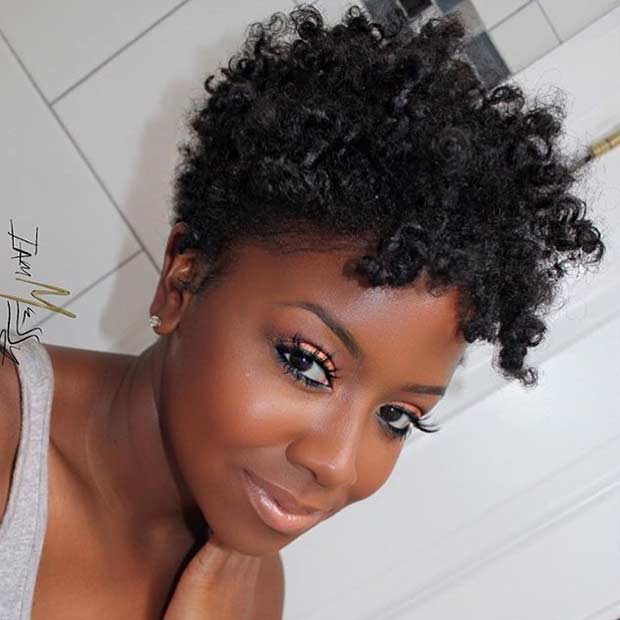 Short Natural Curly Hairstyle for African American Women