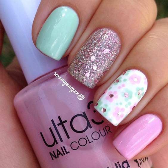 Bright Flower Nail Design for Summer