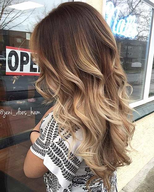 Blonde Balayage Highlights Brunette Hair