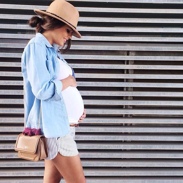 Cute Casual Pregnancy Outfit for Summer