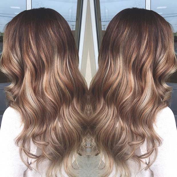 Soft Blonde Balayage Highlights on Long Hair